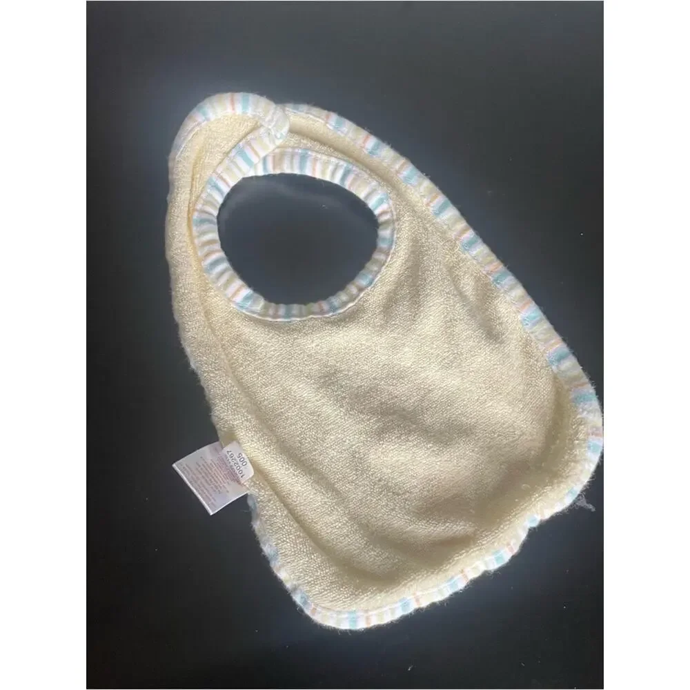 Little Baby yellow Bib with Pastel Trim